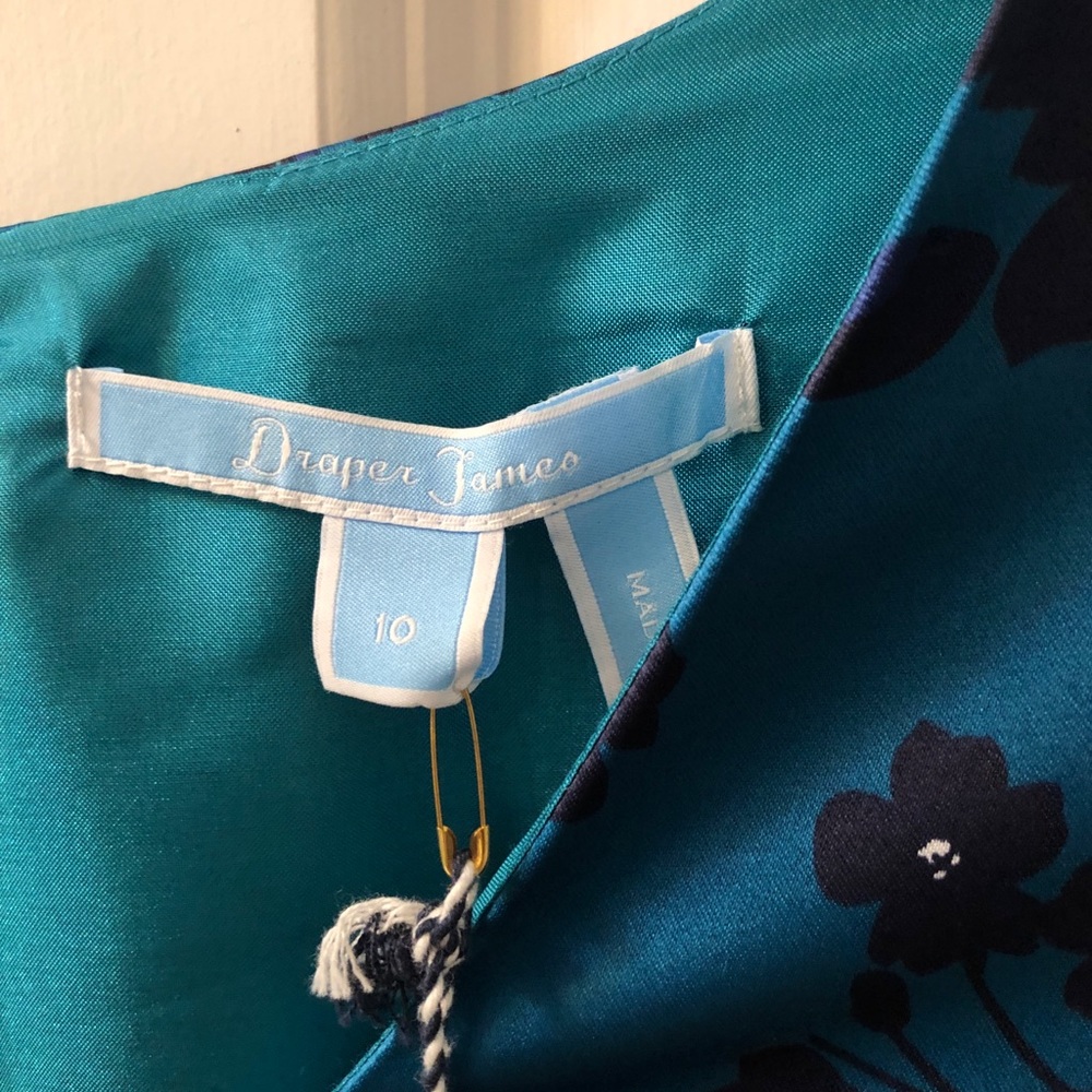 NWT Draper James satin floral dress, 6 - Picture 2 of 2